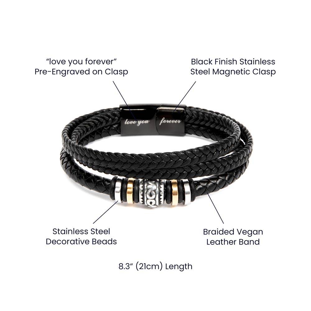 To my Son Never Forget how much I love you Leather Bracelet