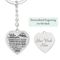 To my Granddaughter from Grandma Heart Keychain