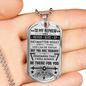To my Nephew I love You dog tag necklace