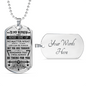 To my Nephew I love You dog tag necklace