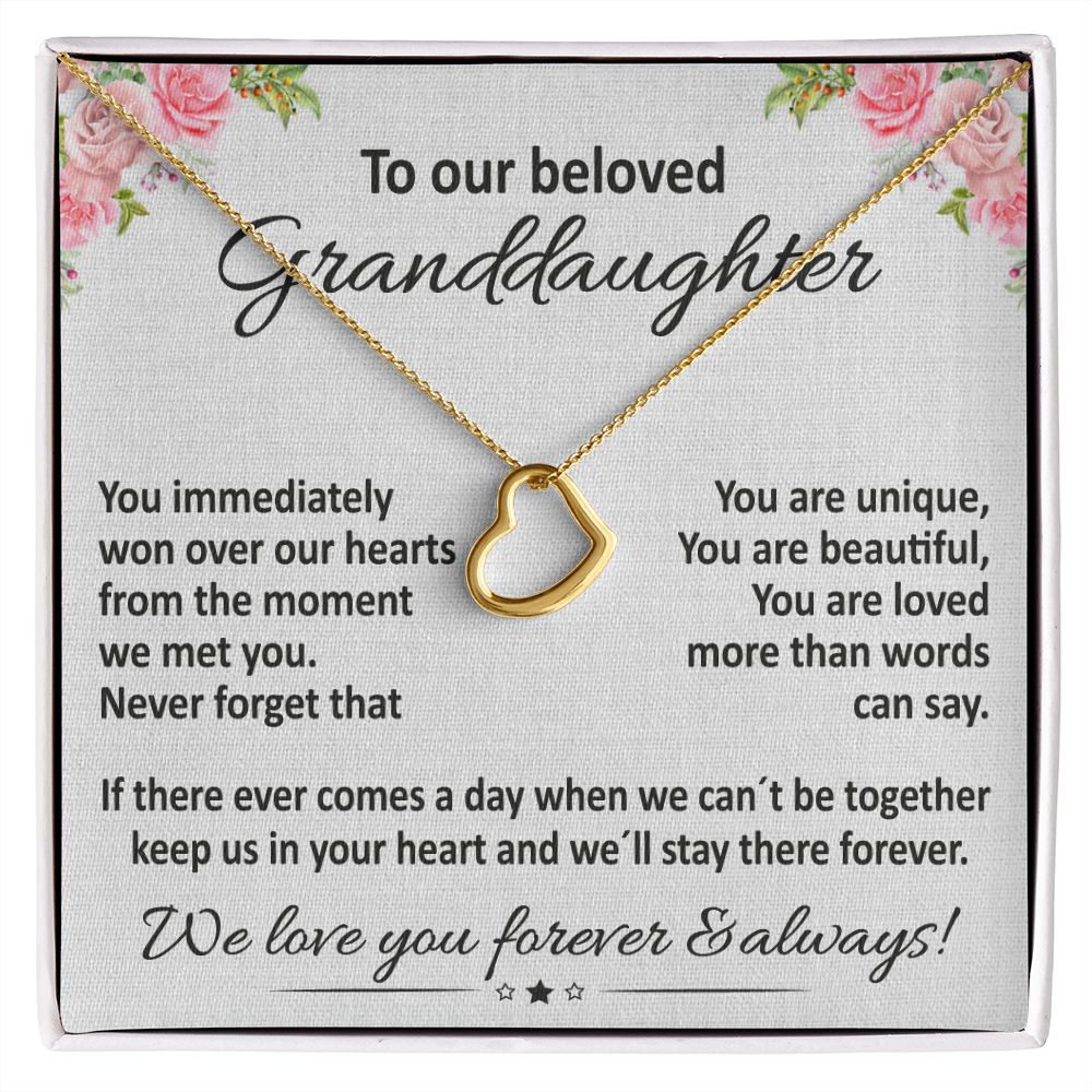 Our Granddaughter - keep us in your heart