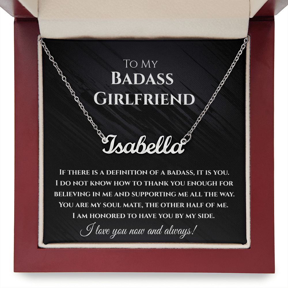 To my Badass Girlfriend Personalized Name Necklace