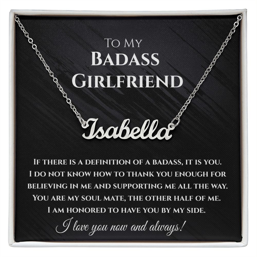 To my Badass Girlfriend Personalized Name Necklace