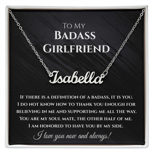 To my Badass Girlfriend Personalized Name Necklace