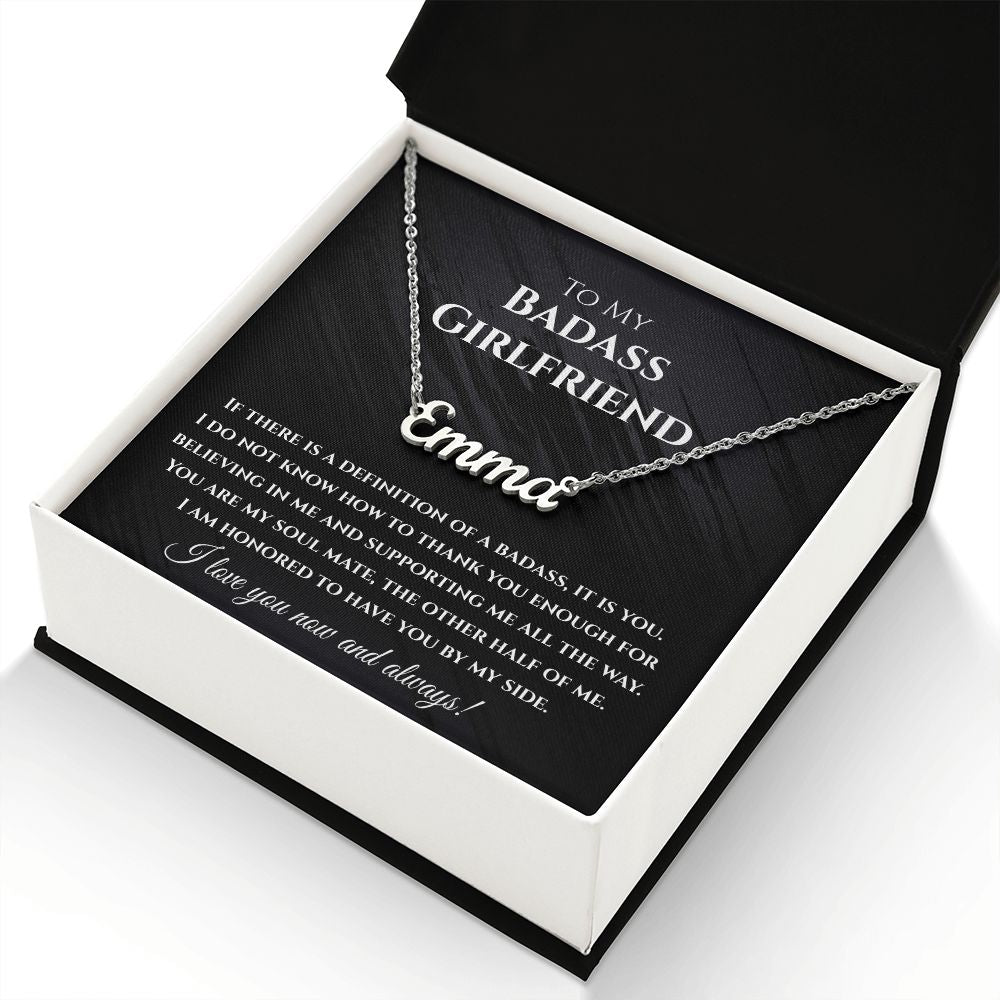 To my Badass Girlfriend Personalized Name Necklace