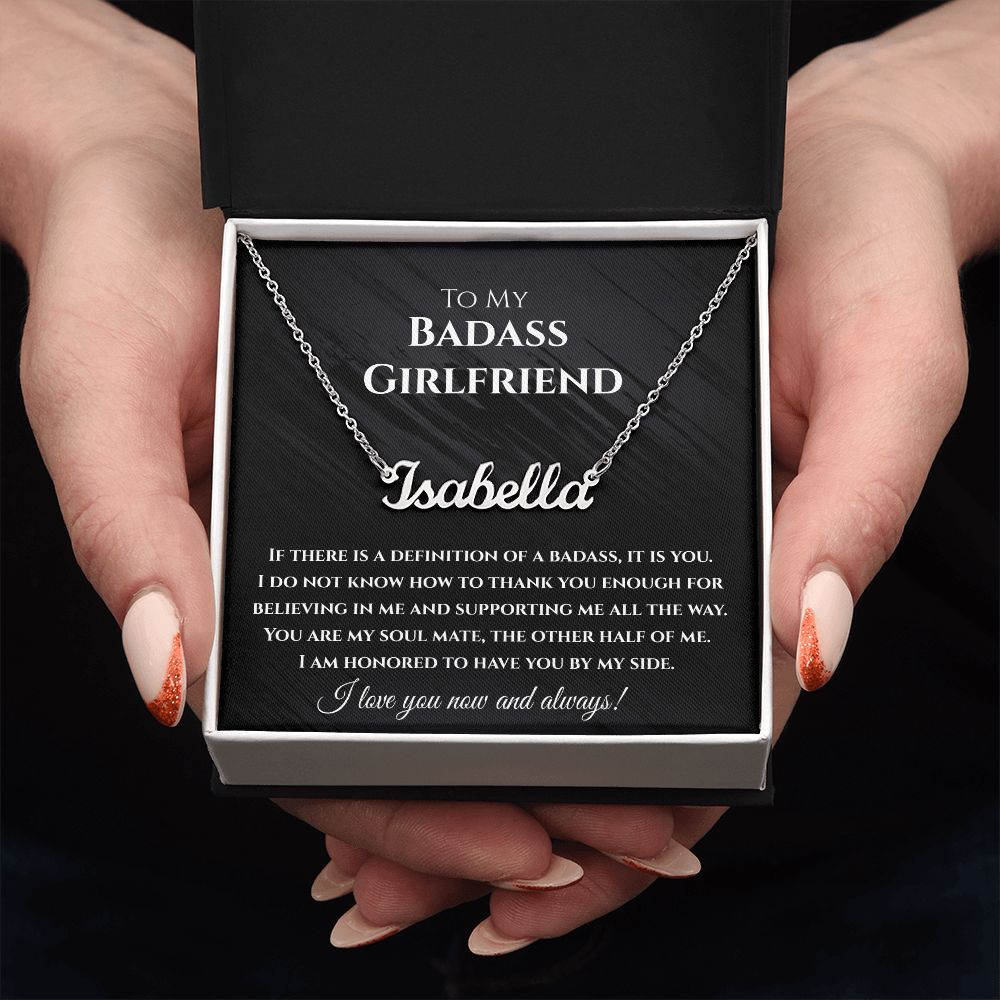 To my Badass Girlfriend Personalized Name Necklace