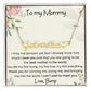 To my Mommy message from baby Bump Name Heart Minimalist Necklace